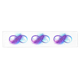 Infinity with Purple Feather Kurzer Tischläufer