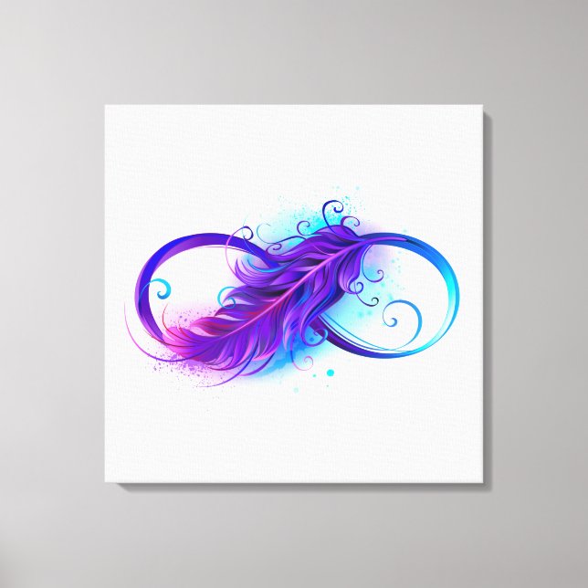 Infinity with Purple Feather Leinwanddruck (Vorderseite)
