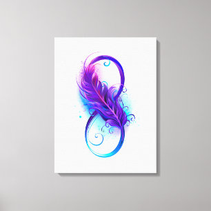 Infinity with Purple Feather Leinwanddruck