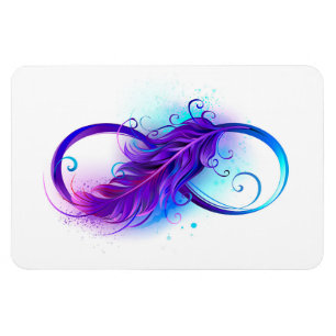 Infinity with Purple Feather Magnet