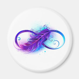 Infinity with Purple Feather Magnet