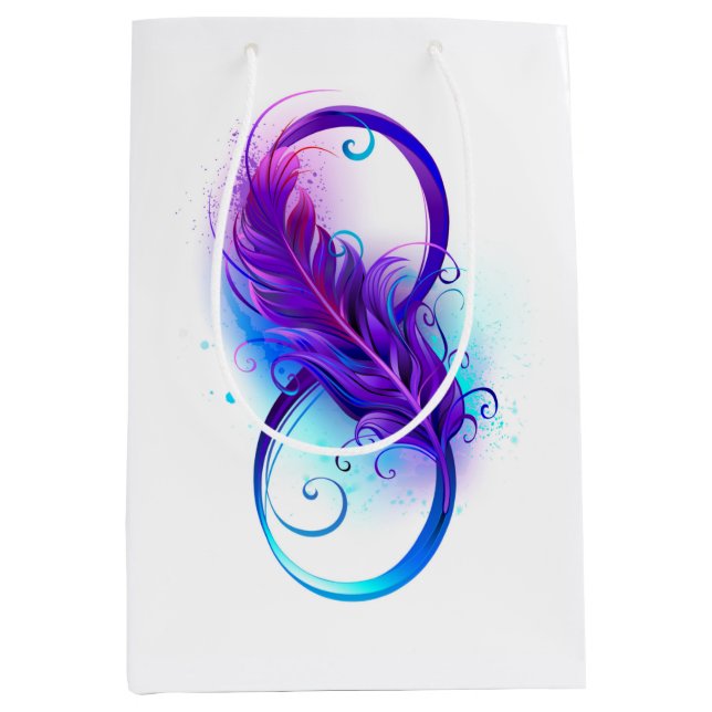 Infinity with Purple Feather Mittlere Geschenktüte (Vorderseite)