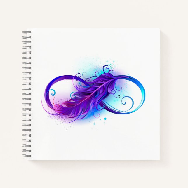Infinity with Purple Feather Notizbuch (Vorderseite)