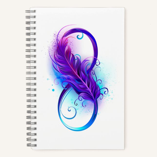 Infinity with Purple Feather Notizbuch (Vorderseite)