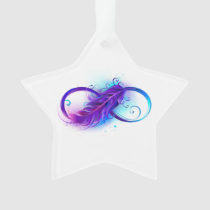 Infinity with Purple Feather Ornament