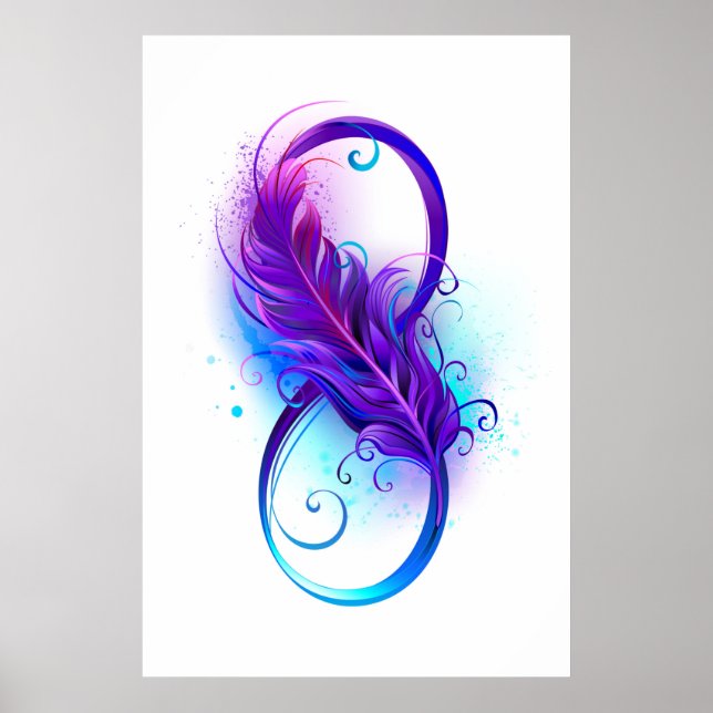 Infinity with Purple Feather Poster (Vorne)