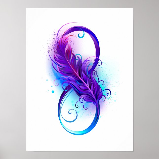 Infinity with Purple Feather Poster (Vorne)