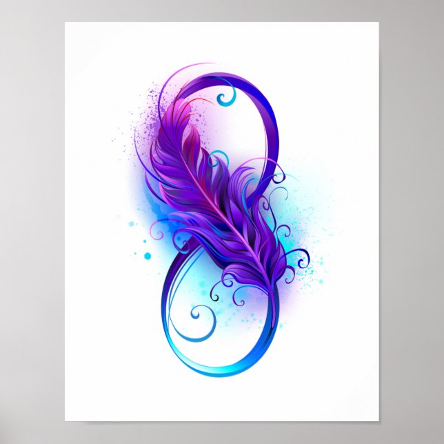 Infinity with Purple Feather Poster (Vorne)