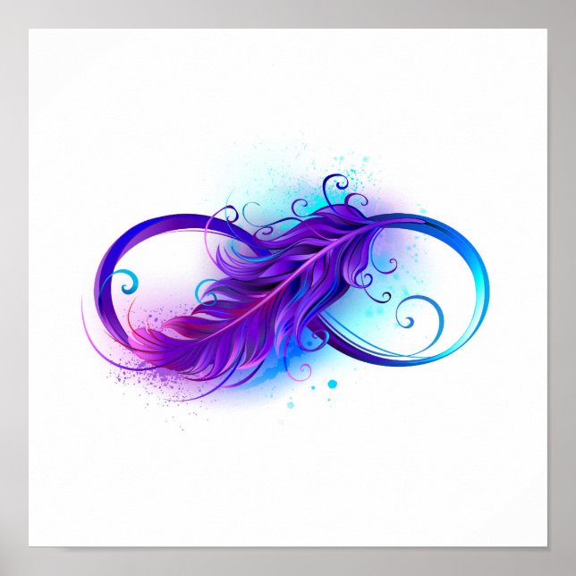 Infinity with Purple Feather Poster (Vorne)