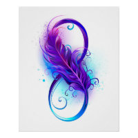 Infinity with Purple Feather