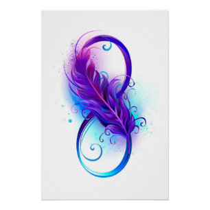 Infinity with Purple Feather Poster