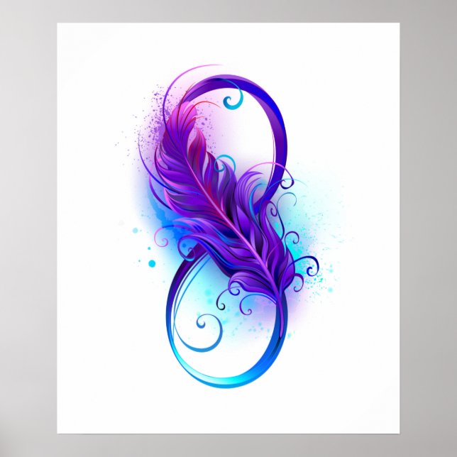 Infinity with Purple Feather Poster (Vorne)