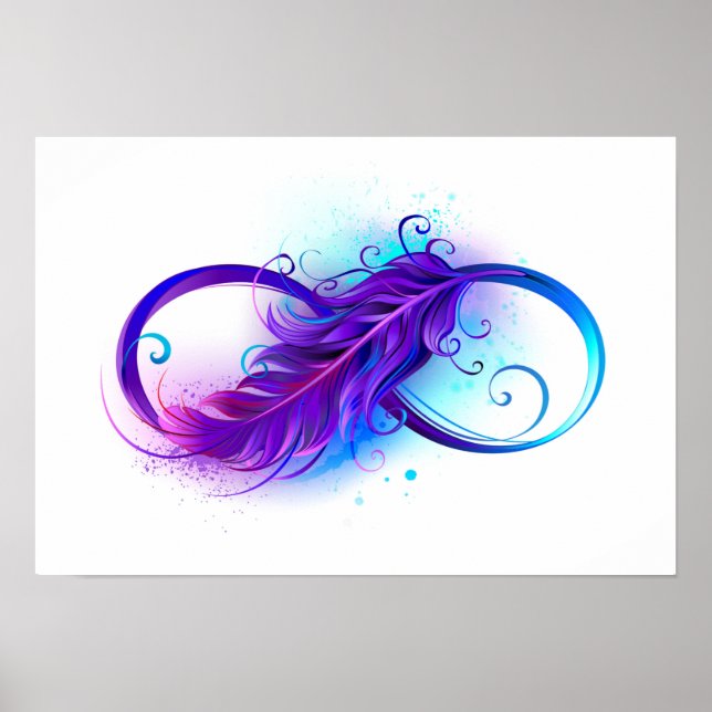 Infinity with Purple Feather Poster (Vorne)