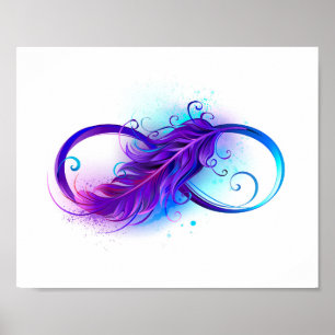 Infinity with Purple Feather Poster