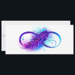 Infinity with Purple Feather Save The Date<br><div class="desc">Infinity symbol with a beautiful feather painted in purple and blue bright colors on white background.</div>