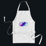 Infinity with Purple Feather Schürze<br><div class="desc">Infinity symbol with a beautiful feather painted in purple and blue bright colors on white background.</div>