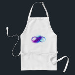 Infinity with Purple Feather Schürze<br><div class="desc">Infinity symbol with a beautiful feather painted in purple and blue bright colors on white background.</div>