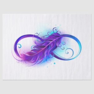Infinity with Purple Feather Seidenpapier