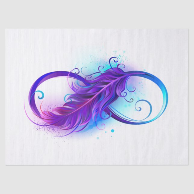 Infinity with Purple Feather Seidenpapier (Vorderseite)
