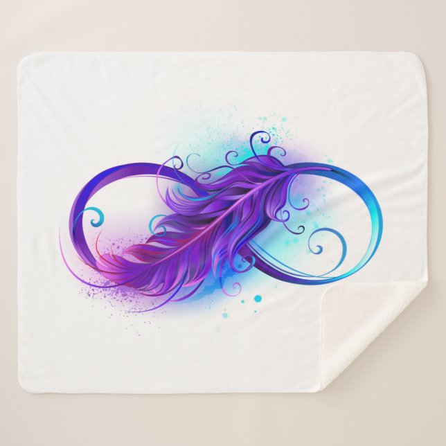 Infinity with Purple Feather Sherpadecke (Vorderseite (Horizontal))