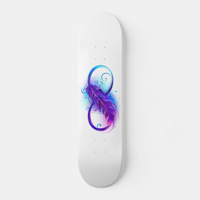 Infinity with Purple Feather Skateboard (Vorderseite)