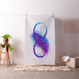Infinity with Purple Feather Stoff