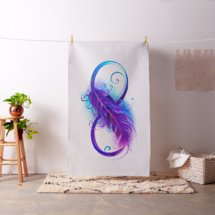 Infinity with Purple Feather Stoff