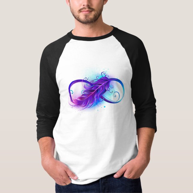 Infinity with Purple Feather T-Shirt (Vorderseite)