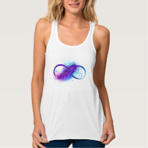 Infinity with Purple Feather Tank Top