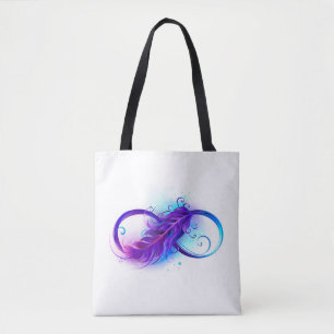 Infinity with Purple Feather Tasche