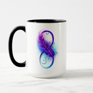 Infinity with Purple Feather Tasse