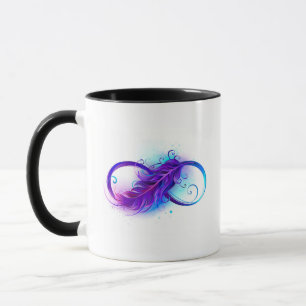 Infinity with Purple Feather Tasse