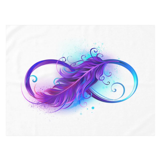 Infinity with Purple Feather Tischdecke (Vorderseite (Horizontal))