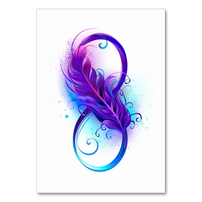 Infinity with Purple Feather Tischnummer (Vorderseite)