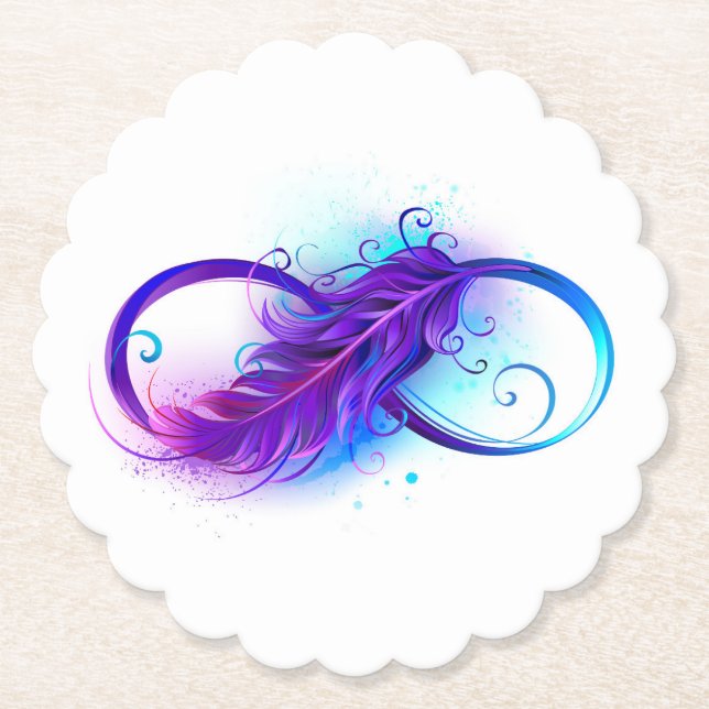Infinity with Purple Feather Untersetzer (Vorderseite)