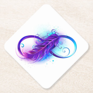 Infinity with Purple Feather Untersetzer