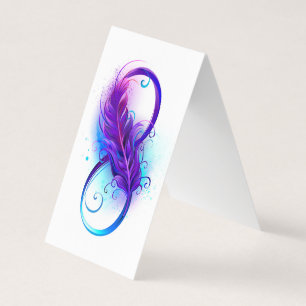 Infinity with Purple Feather Visitenkarten