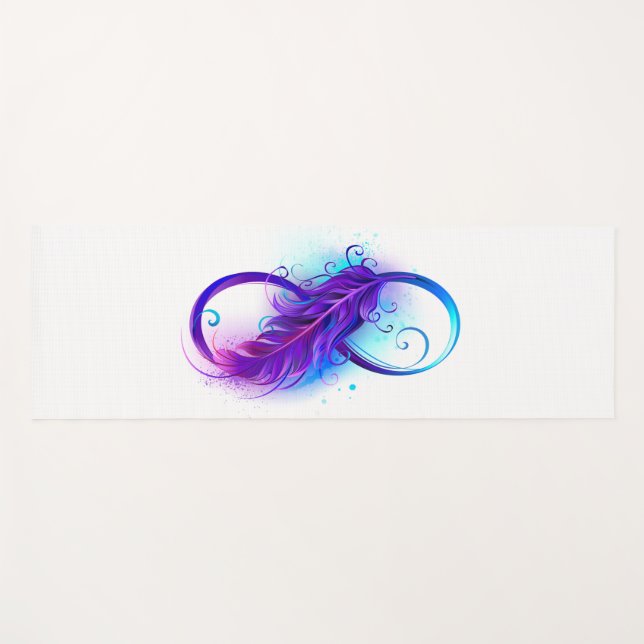Infinity with Purple Feather Yogamatte (Vorderseite (Horizontal))