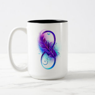 Infinity with Purple Feather Zweifarbige Tasse