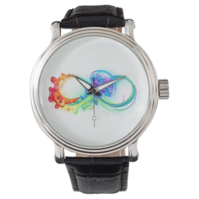 Infinity with Rainbow Jellyfish Armbanduhr (Vorderseite)