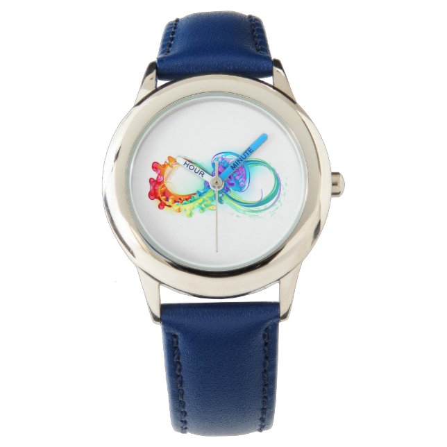Infinity with Rainbow Jellyfish Armbanduhr (Vorderseite)