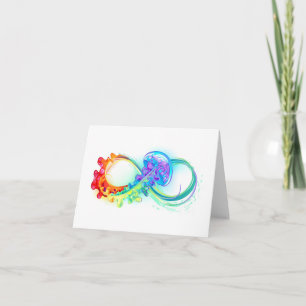 Infinity with Rainbow Jellyfish Dankeskarte