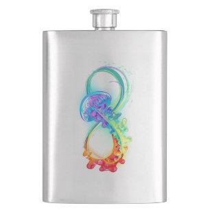 Infinity with Rainbow Jellyfish Flachmann