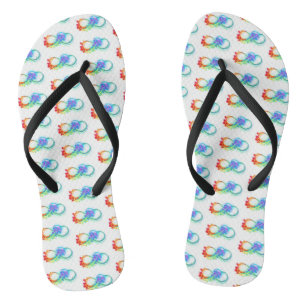 Infinity with Rainbow Jellyfish Flip Flops