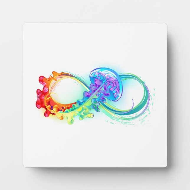 Infinity with Rainbow Jellyfish Fotoplatte (Vorderseite)