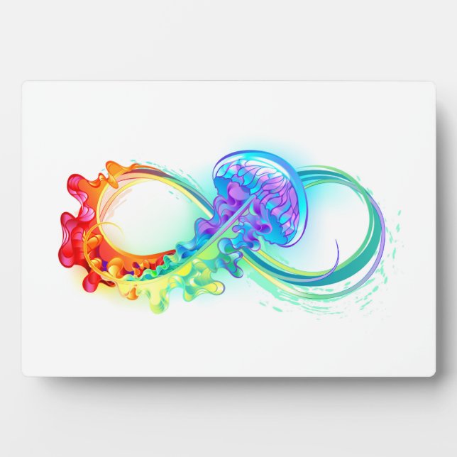 Infinity with Rainbow Jellyfish Fotoplatte (Vorderseite)