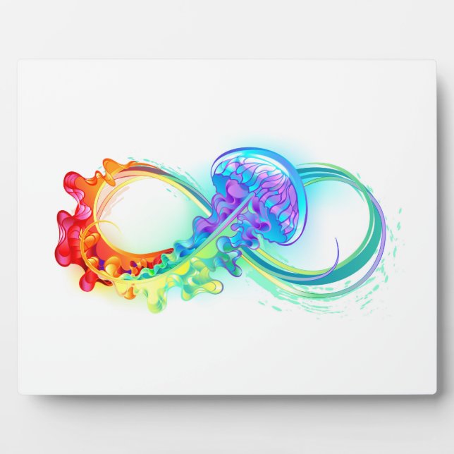 Infinity with Rainbow Jellyfish Fotoplatte (Vorderseite)