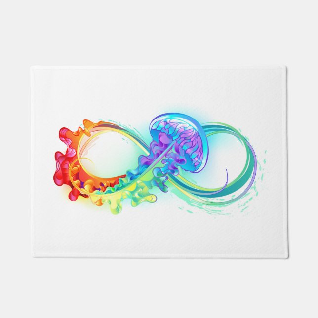 Infinity with Rainbow Jellyfish Fußmatte (Vorderseite)