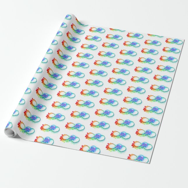 Infinity with Rainbow Jellyfish Geschenkpapier (Ungerollt)