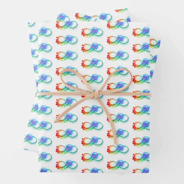 Infinity with Rainbow Jellyfish Geschenkpapier Set (Beispiel)